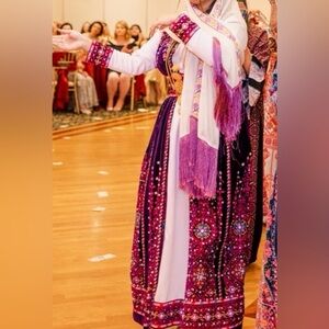 Embroidered Purple Velvet Thobe